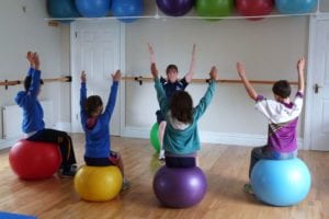 Ball exercises in the kids coreagility and speed classes